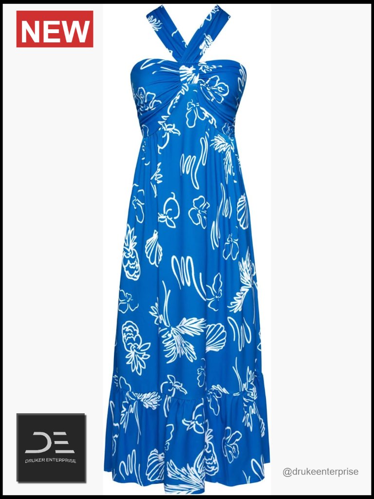 Boho Maxi Dress With Pockets Halter Neck Sleeveless Flowy Sundress Casual Beach